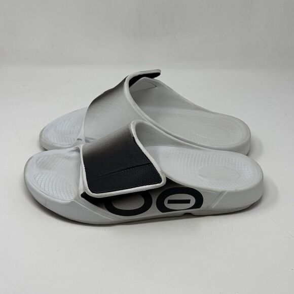 Oofos Ooahh Sport Flex Recovery Slide Sandals Mens 10 White Black Comfort main image 14